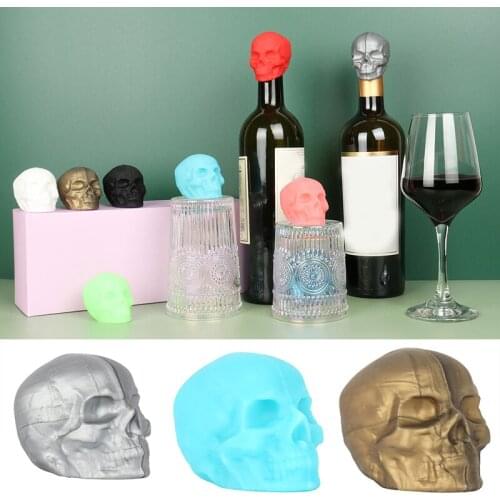 Wine Bottle Stopper Silicone Reusable Skull Shape Silicone Bottle Cork Keep Wine Fresh For Home Party XH8Z