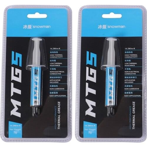 SNOWMAN MTG5 Thermal Paste, Silicone Grease CPU Thermal Paste, Desktop Notebook Image Chip Silicone Thermal Paste(2 Packs)