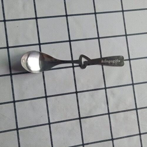 Your logo is free to engrave on classical long coffee spoons 50pcs Hanging Spoons custom with my cafe logo name/address