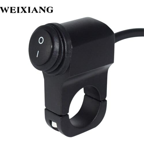 Waterproof 12V 7/8" 22mm Motorcycle Handlebar Mount Control Switches Headlight Brake Fog Hazard Light ON OFF Switch Black