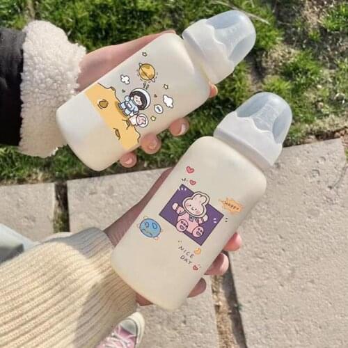 High Quality 350ml Cute Cartoon Animal Adult Pacifier Bottle with Straw Cup Suitable for Adult Children Christmas New Year Gift