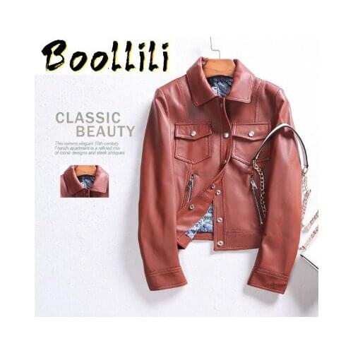 Boollili Real Genuine Leather Jacket Women Clothes 2020 Womens Fur Coat Spring Sheepskin Coat Tops Korean Elegant High Quality