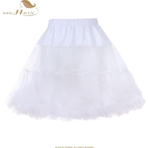 SISHION Sexy Retro Vintage Tutu Skirt Blue White Black Red Ball Gown Women Ladies Tulle Skirts Organza Mini Skirt Petticoat 656