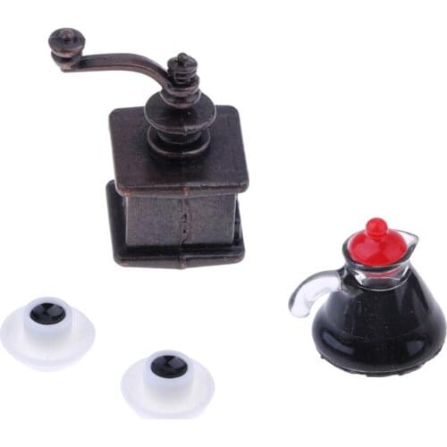 1/12 Dollhouse Miniature Kitchen Supplies Coffee Maker and Coffee Pot, Cups