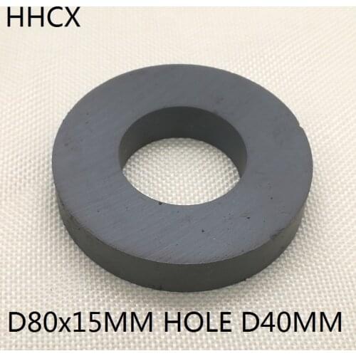 1pcs/lot Y30 Ring Ferrite Magnet 80*15 mm Hole 40mm Permanent magnet 80mm x 15mm Black Round Speaker magnet 80X15mm