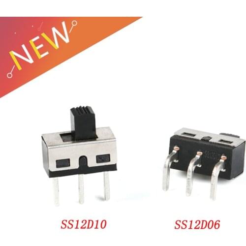 10Pcs SS12D10 SS12D06 Toggle Switch 3Pins Straight Feet Handle High 5mm Spacing Of 4.7mm 3A 250V SS12D10 power switches
