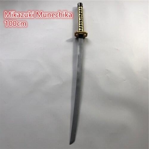 100cm Wooden Sword Weapon Roronoa Zoro Anime Cosplay Mikazuki Munechika Wood Ninja Knife Samurai Sword Prop Toys for teens