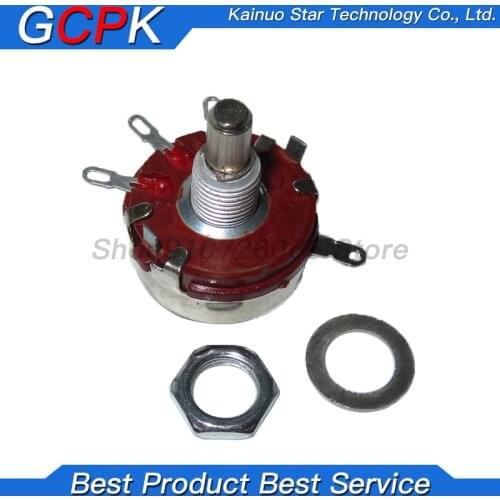 2PCS WTH118 2W 1A Potentiometer 1K 2.2K 4.7K 10K 22K 47K 100K 470K 1M WTH118-2W Round Shaft Carbon Rotary Taper Potentiometer