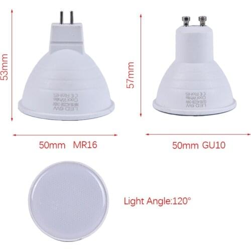 220V White Lamp Down Light Dimmable GU10 COB LED Spotlight 6W MR16 Bulbs Light