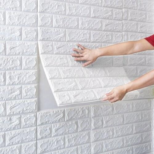 3D Brick Pattern for TV background Living Room Bedroom Wall Decor DIY Self-adhesive Waterproof PE Foam Wall Stickers