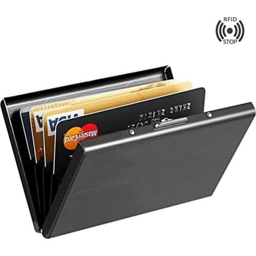 70% Dropshipping!Durable stainless steel business ID credit card holder RFID shielding protection box wallet card holder