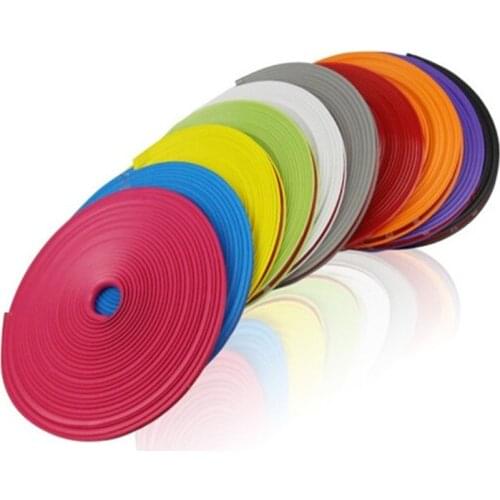 8 M Car Decorative Strip Wheel Protector Hub Sticker Rim Guard Rubber Strip Anti Scraping Auto Car Decorative Styling