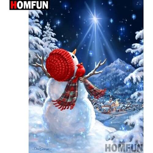 HOMFUN Diamond Painting Cross Stitch "Cartoon snowman" 5D DIY Diamond Embroidery Full Square/round Rhinestone Of Picture A01296