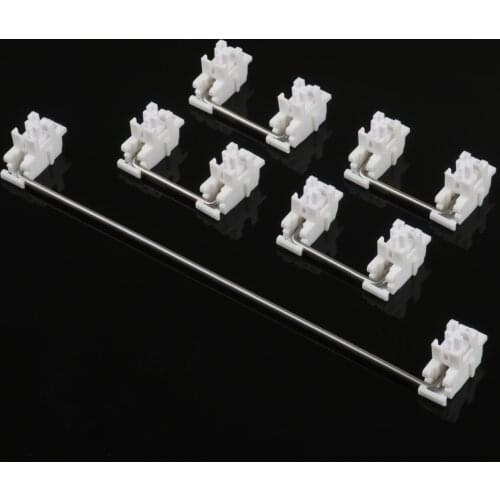 White Gateron Stabilizers Clear Satellite Axis Switch Plate Mounted for Custom Mechanical Keyboard 7u 6.25u 2u 6.25X 2X 7X GK61