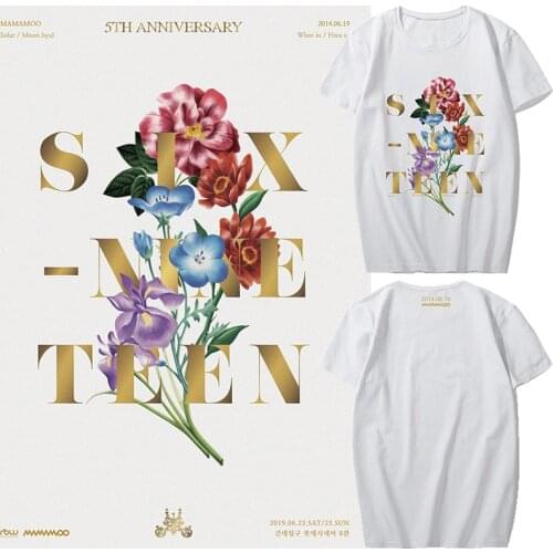 MAMAMOO Debut 5th Anniversary Short-sleeved T-shirt Men and Women Summer Dress Bottoming Shirt 5th Anniversary Dropshipping