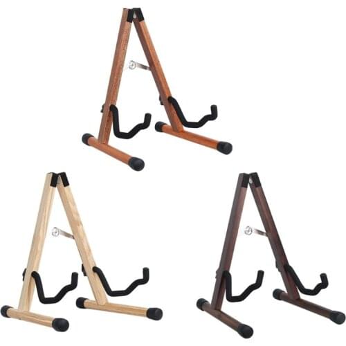 Solid Wood Guitar Stand Portable Folding A-Frame Stand for Acoustic and Electric Guitar Ukulele Bass Holder M5TC