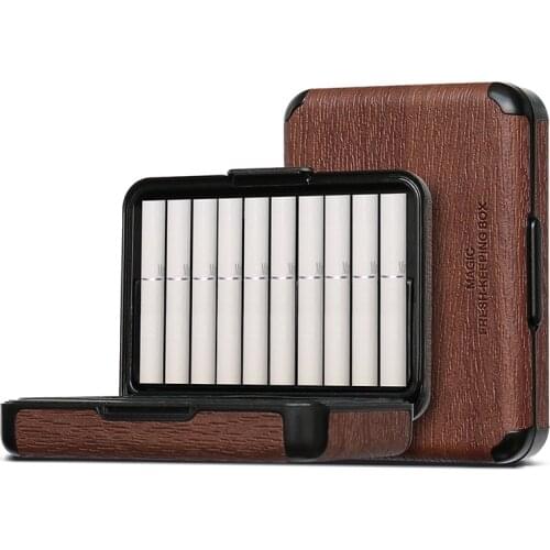 3 Colors Wood Texture PU Leather Case for IQOS 3.0 DUO Cigarette Box Protective Carrying Cover for IQOS3 E Keep Fresh Bag