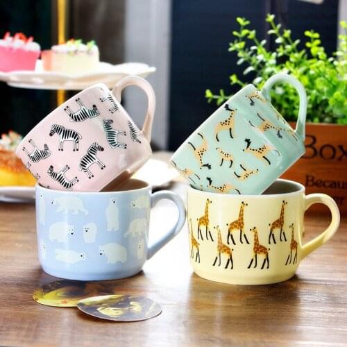 Cute animal giraffe Coffee cups ceramic creative ceramic cups