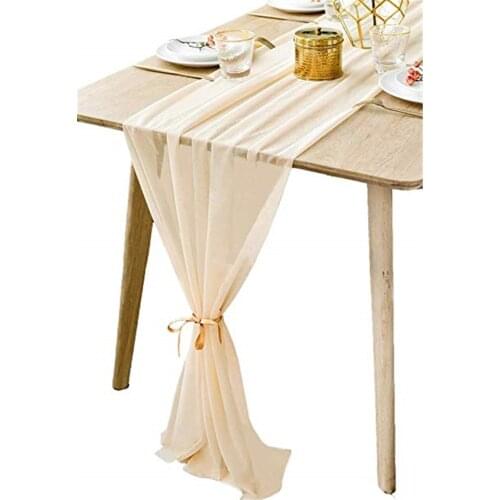 Romantic Sheer Table Runner Chiffon Fabric Overlay Wedding beautiful wedding dusty pink chiffon table runner 30x305cm