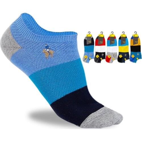 2020 Summer Pier Polo 5pairs/lot Fashion Breathable Cotton Ankle Men Socks Business Casual Gentlemen Socks Man size 40-44