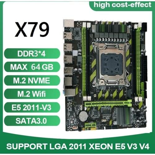 X79G X79 Motherboard LGA 2011 USB2.0 SATA3 Support REG ECC Memory And Xeon E5 Processor 4DDR3 PCI-E NVME M.2