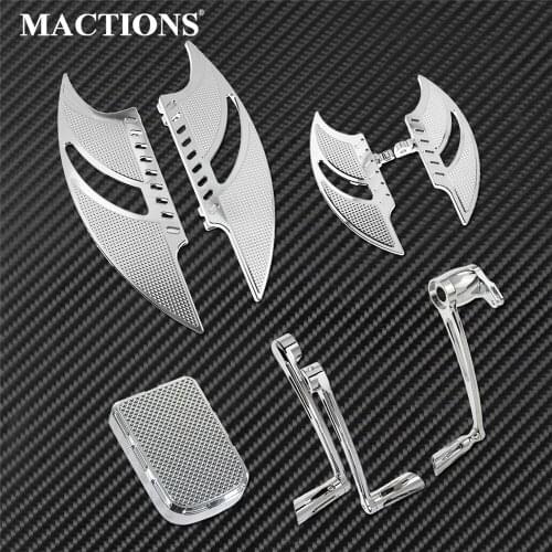 Motorcycle Chrome Foot Rests Front Rear Driver Floorboards Shift Lever Brake Foot Pedal Kit For Harley Touring 08-13 Trike FLHR