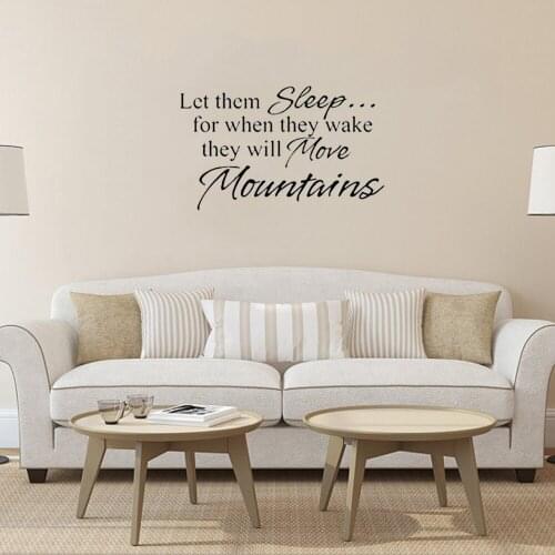 Let Them Sleep For When They Wake Wall Sticker Mountain Quote Wall Decal Home Decor For Living Room Vinyl Mural DW5676