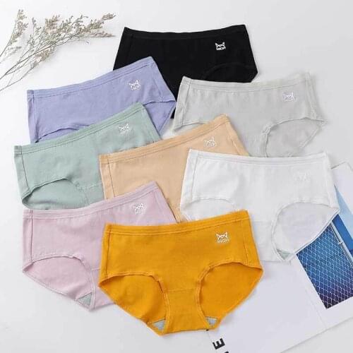 MiiOW Mid-waist Ladies Underwear Cotton Shea Butter Antibacterial Seamless Shorts Female Student Briefs Female Pants