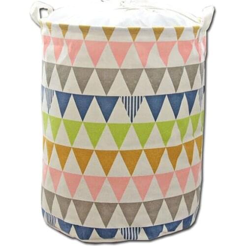 New Colorful triangle Cloth Laundry Hamper Clothes Storage Baskets Home clothes organizer barrel Bags kids toy storage barrels
