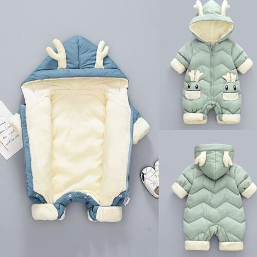 New Baby clothes Winter Snowsuit Plus Velvet Thick Boy Jumpsuit 0-3 Yrs Newborn Romper Baby Girls Overalls Toddler Coat -30