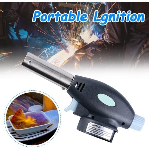 New Adjustable BBQ Torch Flamethrower Butane Gas Burner Automatic Ignition Lighter Flame for Outdoor BBQ Grilling Flame Gun