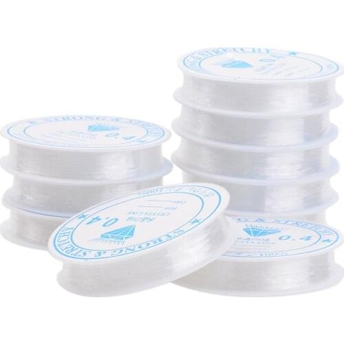 PANDAHALL 0.5/0.6/0.7/0.8/1mm Clear Crystal Thread 10 Rolls Jewelry Cords Findings Wire For Jewellery Making DIY Free Shipping