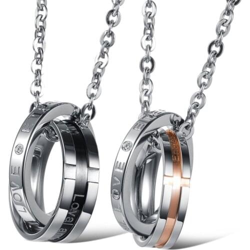 2021 Pair Pendants Letters Engraved Name Cross Stainless Steel Men Women Choker Fashion Necklace Jewelry Decoration On The Neck