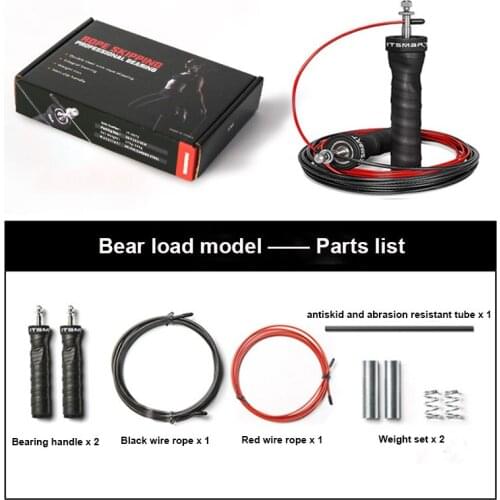 Hot Sale Bearing Weighted Jump Ropes Adjustable Wire Skipping Rope with Non-Slip Handle For Family