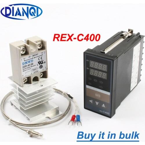 REX C-400 Digital AC 220V~240V Intellgent Temperature Controller SSR Output Temperature Control Tools with 2 Clips