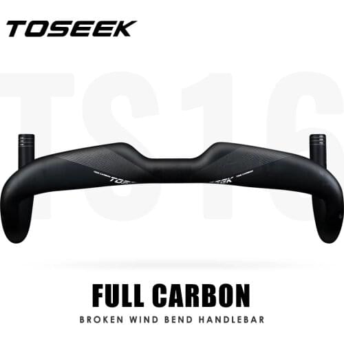 TOSEEK 2021 Full Carbon Bicycle Handlebar Road Bike Handlebar Stem Handle playing UD matte Carbon Handlebar 31.8X400/420/440mm