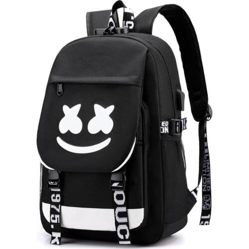 Marshmello Chris Comstock Doctom 3D Printing Cartoon School Backpack Casual Travel Adult Kids Men Women Boy Girl Oxford Bags