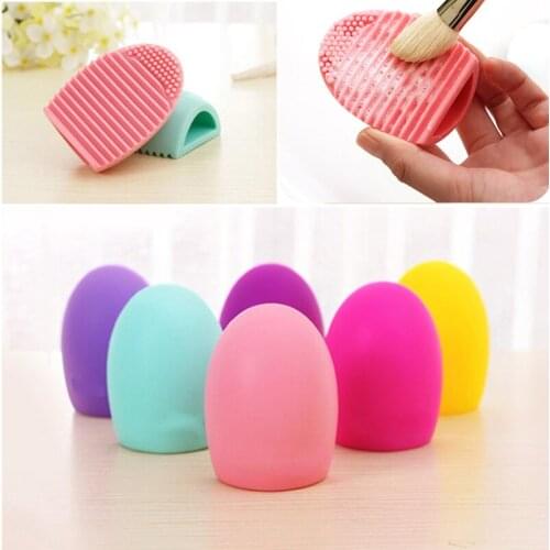 Silicone Makeup Brushes Cleaning Pad Mat Brush Washing Tools Silicone egg brush Scrubber Board Makeup Cleaning