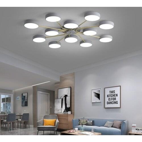 Modern LED Chandelier With Round Lampshade For Living Room Creative Acrylic Cover Bedroom Lights