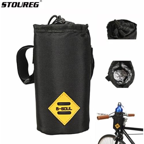 Bicycle Handlebar Stem Bag Water Bottle Carrier Pouch,Portable Cycling Riding Kettle Bag,Bike Handlebar Bag Bicycle Accessories