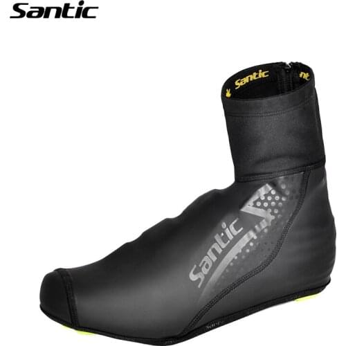 SANTIC Thermal Fleece Winter Cycling Shoe Cover Women Men Windproof MTB Bike Overshoes Touring Shoes Cover Copriscarpe Ciclismo