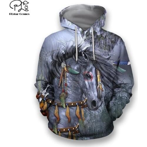 PLstar Cosmos Beautiful Colorful Horse 3D Printed Hoodies Sweatshirts Zip Hooded For Men And Women Casual Streetwear Style-D28