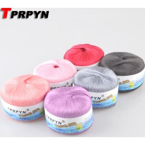 TPRPYN 1Pc=100g Natural soft Blended cotton yarn Silk knitting yarn skein worsted crochet yarn for knitting thread