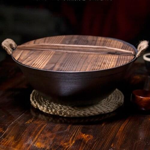 Traditional Chinese Wok Gas Burner Non Stick Cooking Pot Cast Iron Pan Cauldron Kitchen Accessories Ollas De Cocina Cookware BC