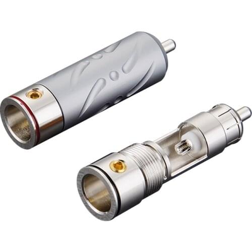 Viborg X 4pcs VR-109R New brand pure Copper RCA Plug rhodium Plated Audio Video Adapter Connectors Soldering