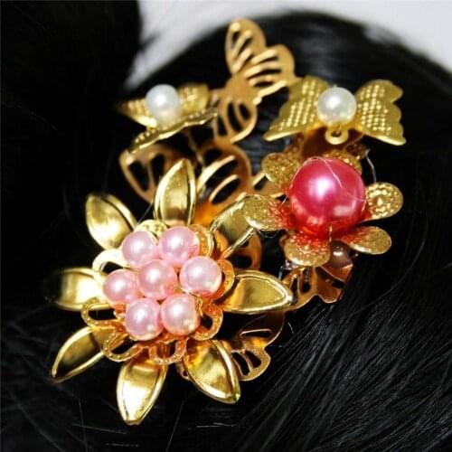 [wamami] 699# Ooak Classical Ancient Bead Flower Hairpin/Stick 1/3 SD AOD DOD BJD Dollfie