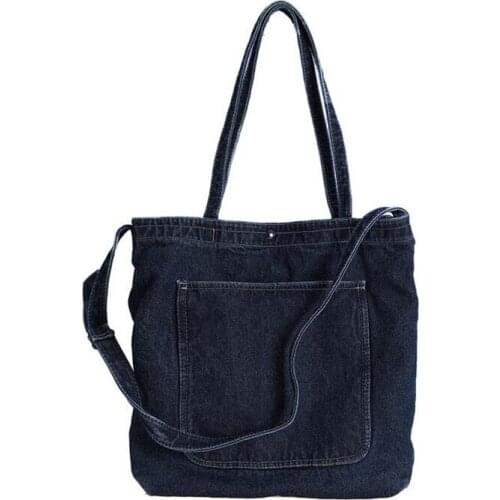 Female Denim Bags Satchels Denim Women Shoulder Handbag Large Shopping Bag Student School Bags For Teenage Girls Wholesale