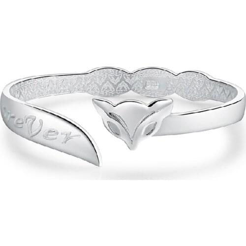 Womens Vintage 925 Sterling Silver Fox Bracelet Gift Jewelry Bracelet Wholesale