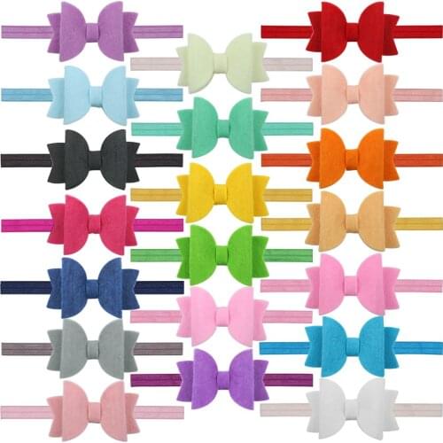 1 PC Baby Bow Headband Girls Hairbow Headbands Soft Non Woven 3 Inch Pink Bows Children Head Band Glitter Sequins Heart Design