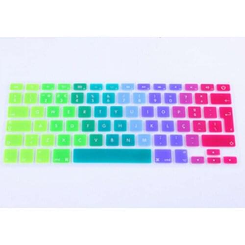15X Rainbow Portuguese Silicone Keyboard cover Skin For Macbook Air 13.3" keyboard protector for Macbook Air 13, pro 13,15